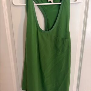 Joie 100% Silk Emerald Green Razorback Tank